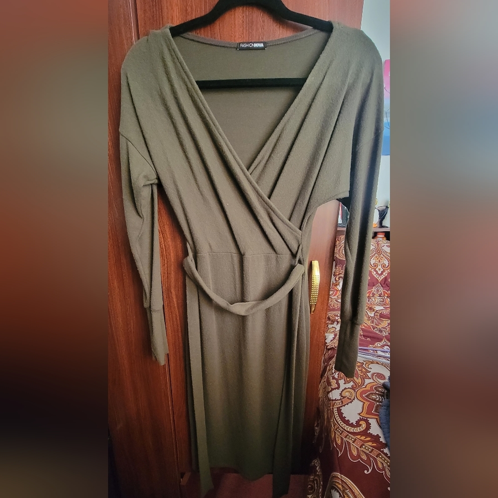 Olive green dress